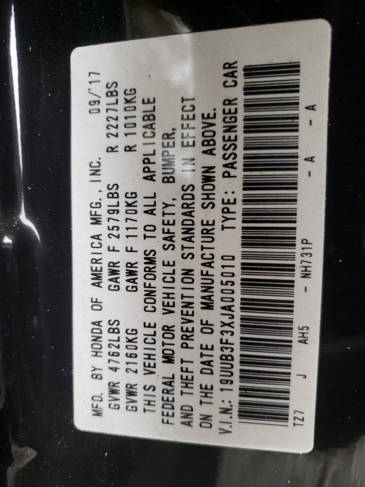Photo 10 from auction – 2018 ACURA TLX with VIN 19UUB3F3XJA005010