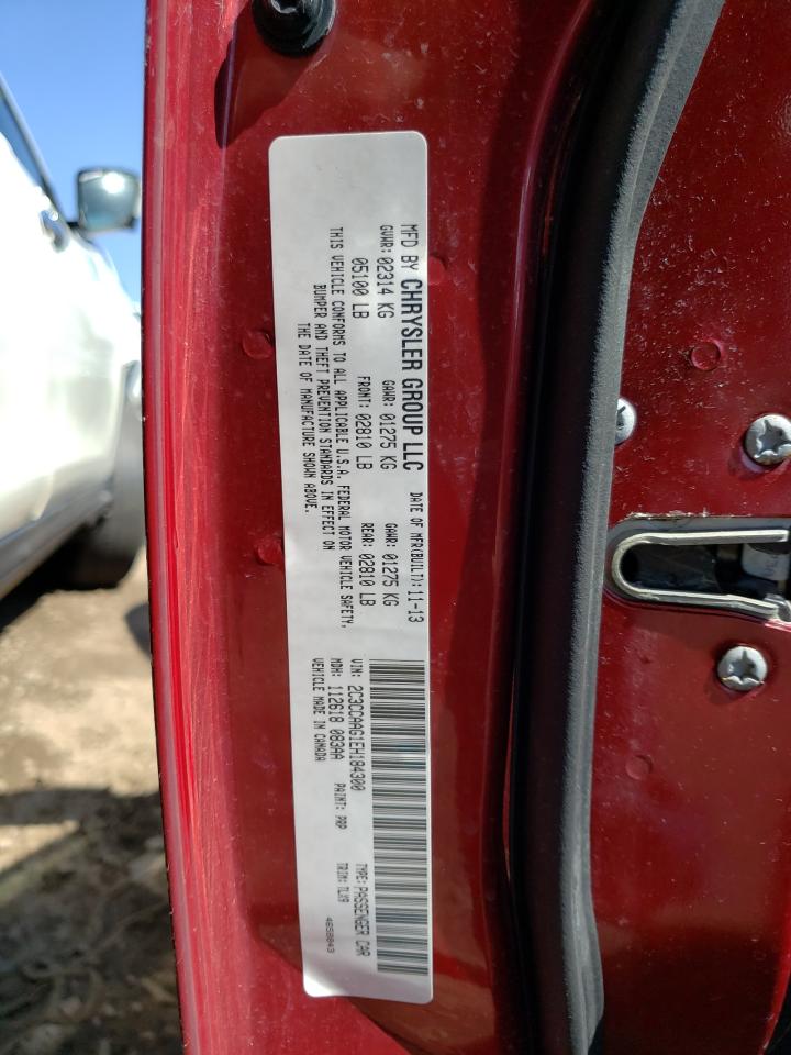 Photo 10 from auction – 2014 CHRYSLER 300 with VIN 2C3CCAAG1EH184300