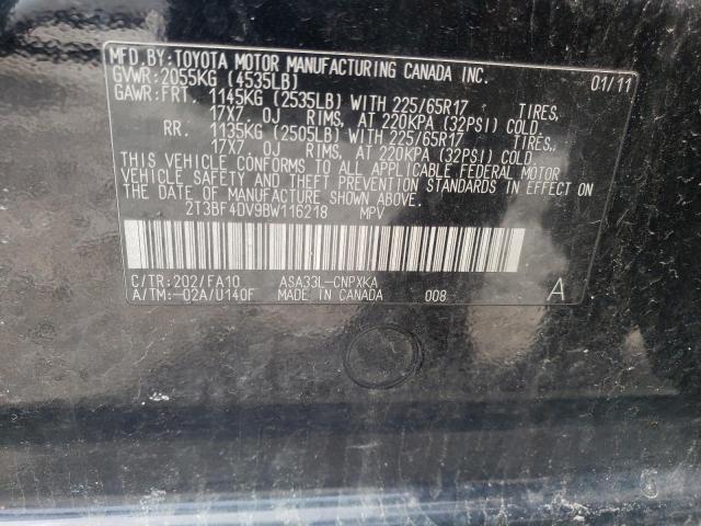 Photo 10 from auction – 2011 TOYOTA RAV4 with VIN 2T3BF4DV9BW116218