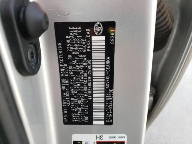 Photo 10 from auction – 2009 TOYOTA CAMRY BASE with VIN 4T1BE46KX9U269098