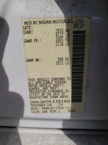 Photo 10 from auction – 2015 NISSAN ALTIMA 2.5 with VIN 1N4AL3AP3FN339166