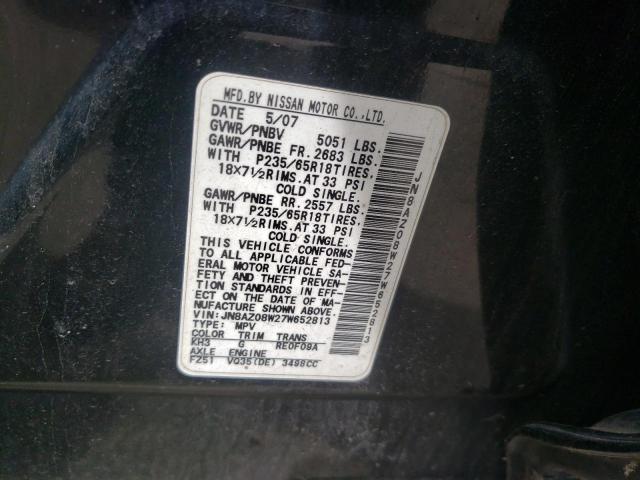 Photo 10 from auction – 2007 NISSAN MURANO with VIN JN8AZ08W27W652813
