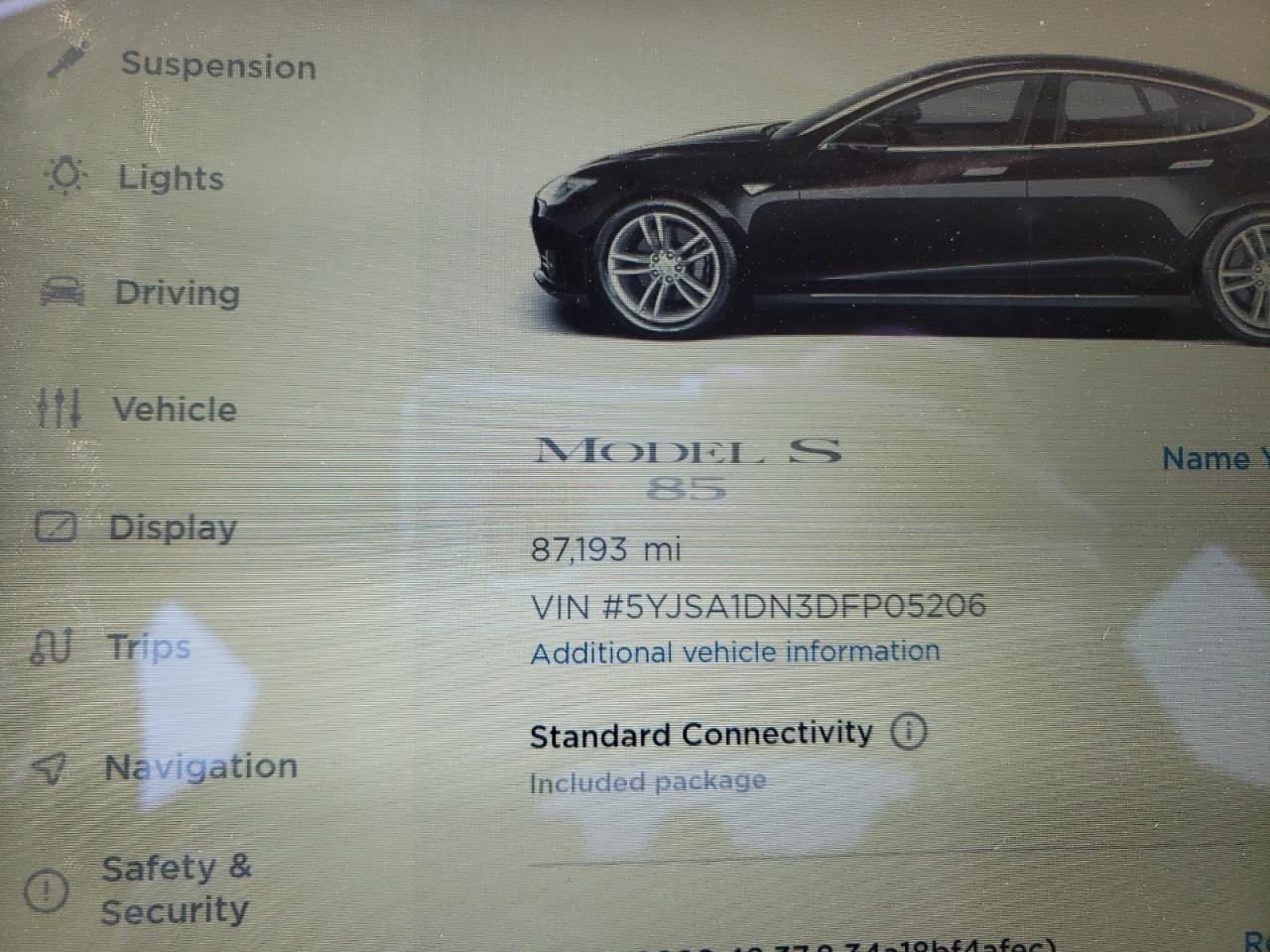 Photo 8 from auction – 2013 TESLA MODEL S with VIN 5YJSA1DN3DFP05206