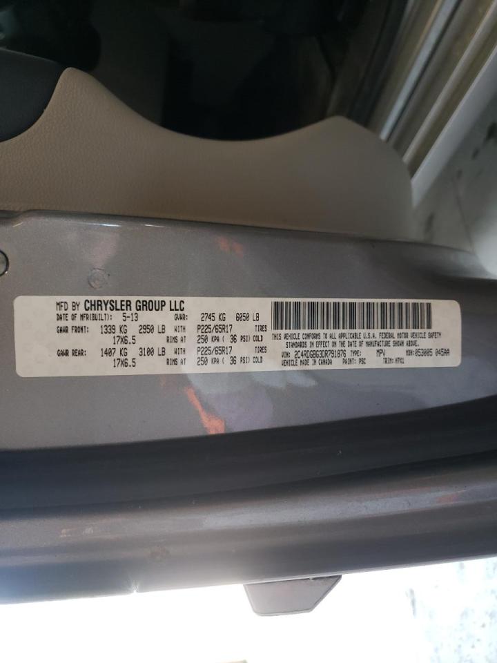 Photo 10 from auction – 2013 DODGE GRAND CARA with VIN 2C4RDGBG3DR791876