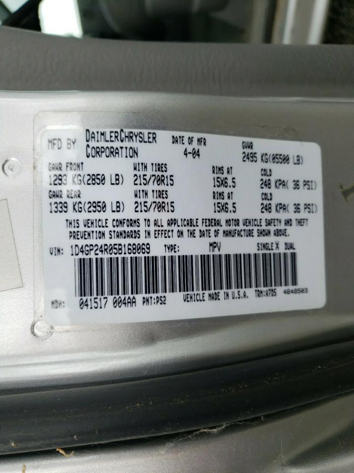 Photo 10 from auction – 2005 DODGE CARAVAN with VIN 1D4GP24R05B168069