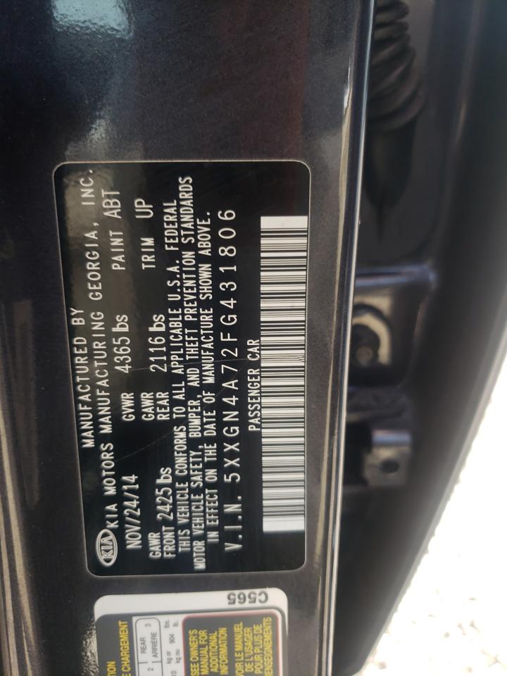Photo 10 from auction – 2015 KIA OPTIMA EX with VIN 5XXGN4A72FG431806
