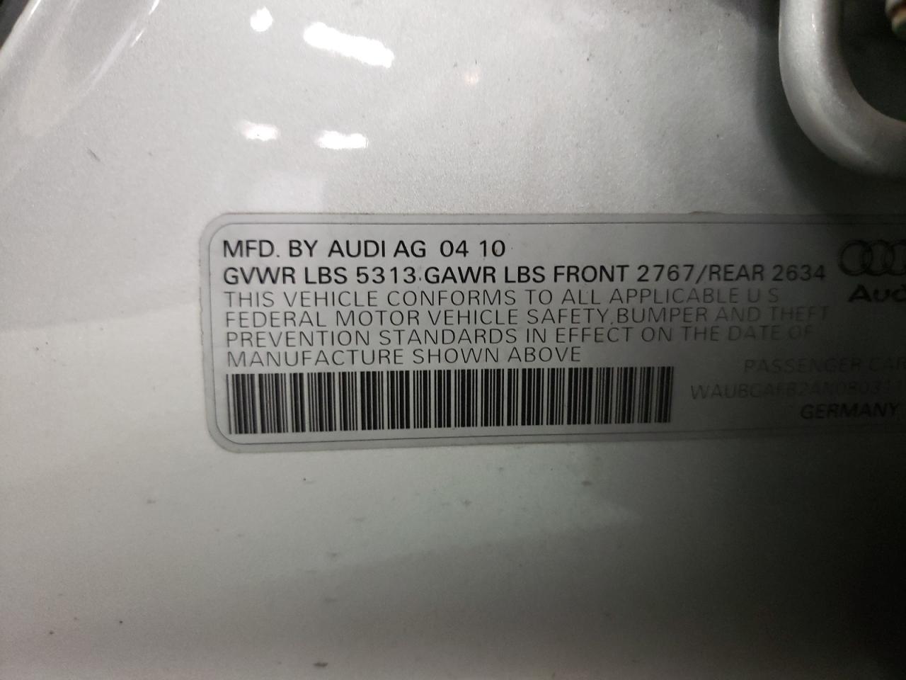 Photo 10 from auction – 2010 AUDI A6 PREMIUM with VIN WAUBGAFB2AN080311