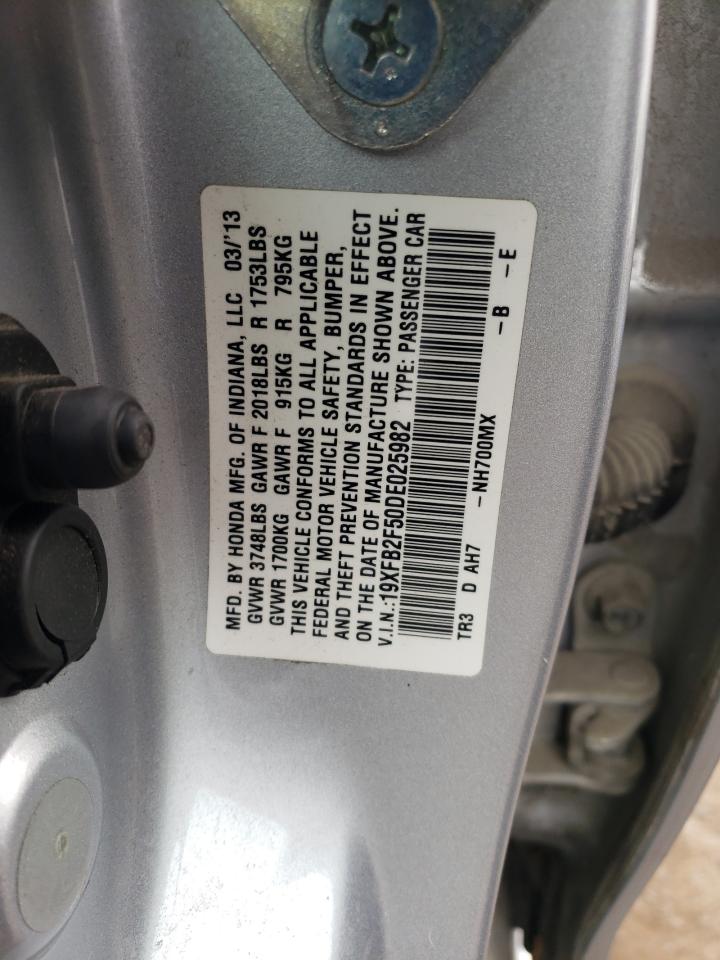 Photo 10 from auction – 2013 HONDA CIVIC LX with VIN 19XFB2F50DE025982