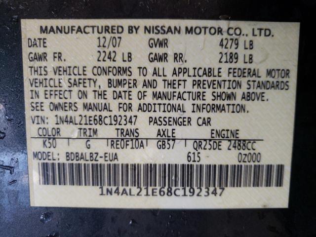 Photo 10 from auction – 2008 NISSAN ALTIMA 2.5 with VIN 1N4AL21E68C192347