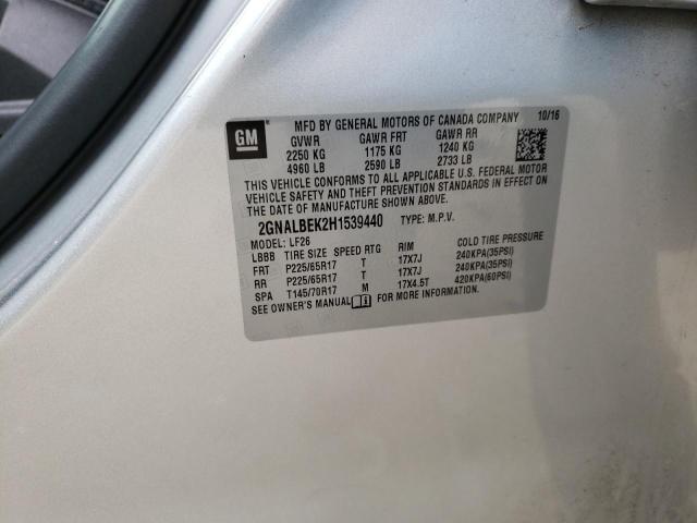 Photo 10 from auction – 2017 CHEVROLET EQUINOX LS with VIN 2GNALBEK2H1539440