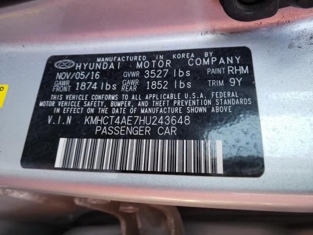 Photo 10 from auction – 2017 HYUNDAI ACCENT SE with VIN KMHCT4AE7HU243648