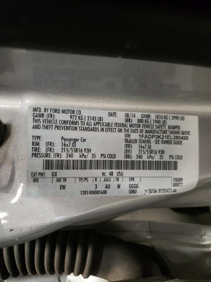 Photo 10 from auction – 2014 FORD FOCUS SE with VIN 1FADP3K21EL380426