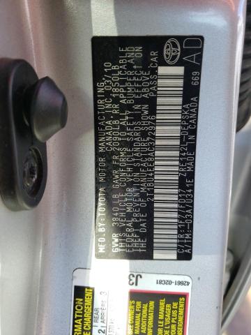 Photo 10 from auction – 2010 TOYOTA COROLLA BA with VIN 2T1BU4EE8AC372976