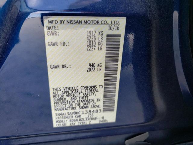 Photo 10 from auction – 2017 NISSAN ALTIMA 2.5 with VIN 1N4AL3AP9HC138483