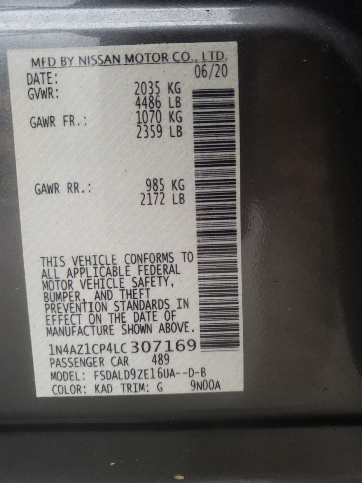 Photo 10 from auction – 2020 NISSAN LEAF with VIN 1N4AZ1CP4LC307169