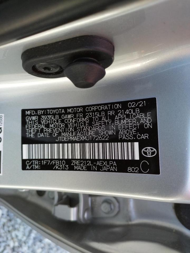 Photo 10 from auction – 2021 TOYOTA COROLLA LE with VIN JTDEPMAEXMJ172622