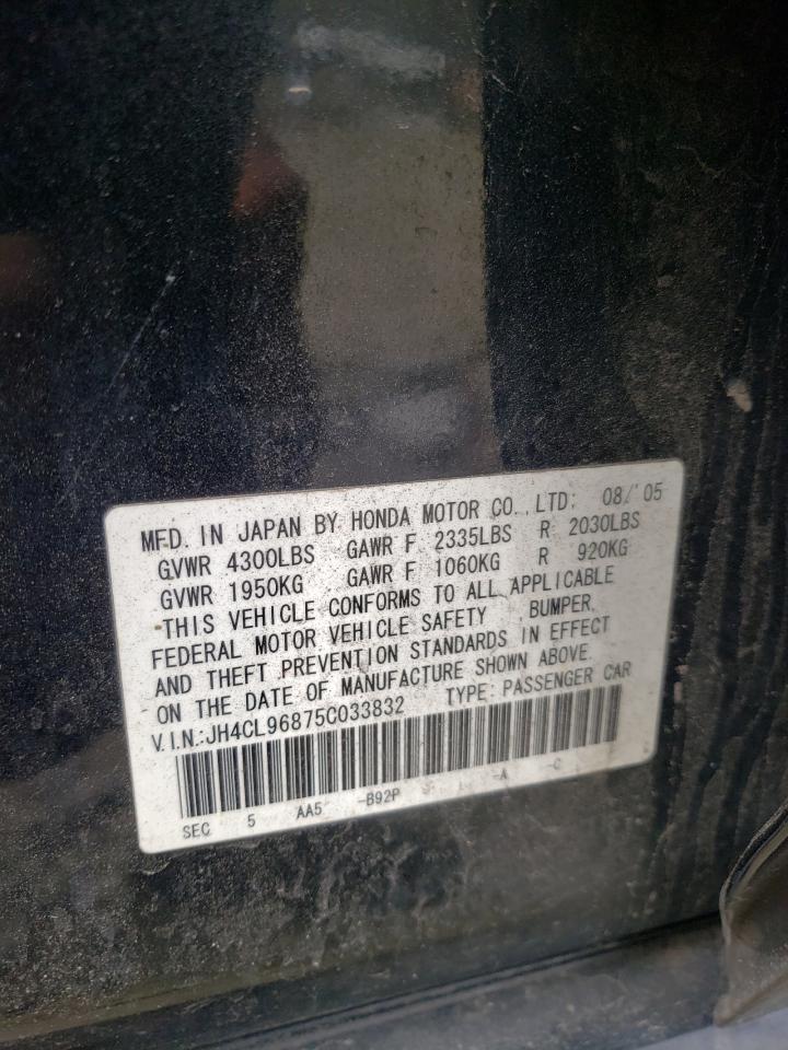 Photo 10 from auction – 2005 ACURA TSX with VIN JH4CL96875C033832