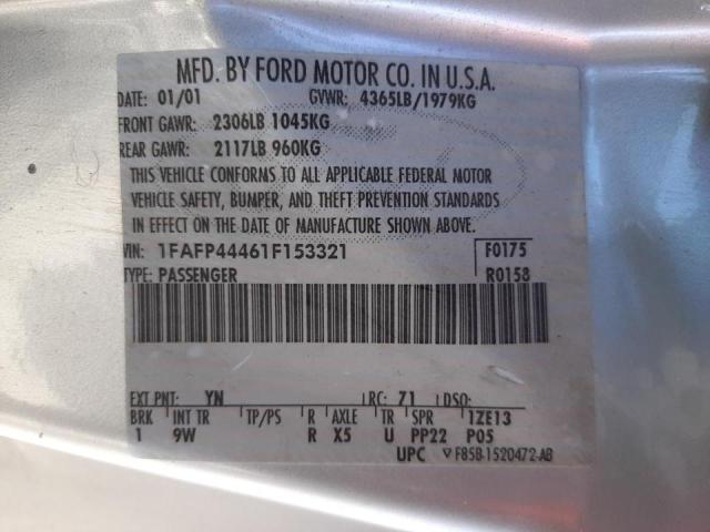 Photo 10 from auction – 2001 FORD MUSTANG with VIN 1FAFP44461F153321