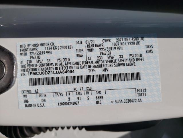 Photo 7 from auction – 2020 FORD ESCAPE TIT with VIN 1FMCU0DZ1LUA84994