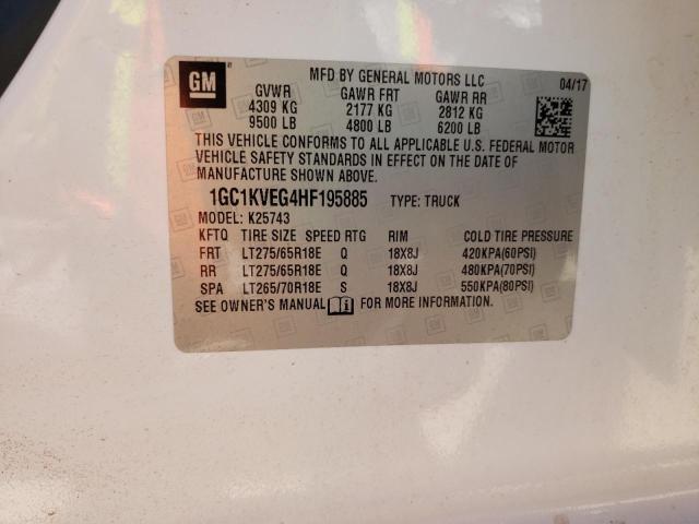 Photo 10 from auction – 2017 CHEVROLET SILVERADO with VIN 1GC1KVEG4HF195885