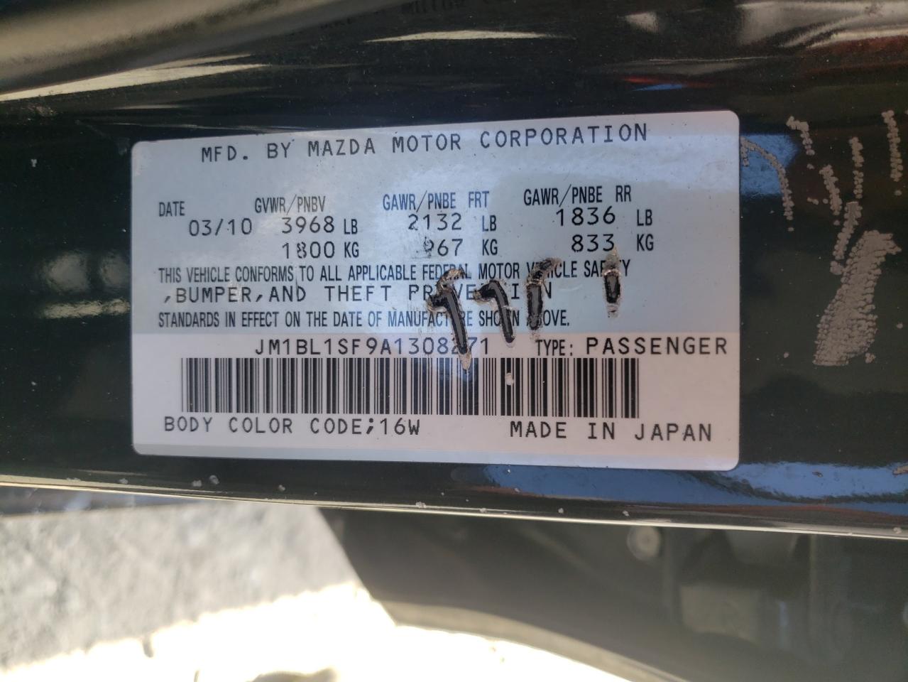 Photo 10 from auction – 2010 MAZDA 3 I with VIN JM1BL1SF9A1308271