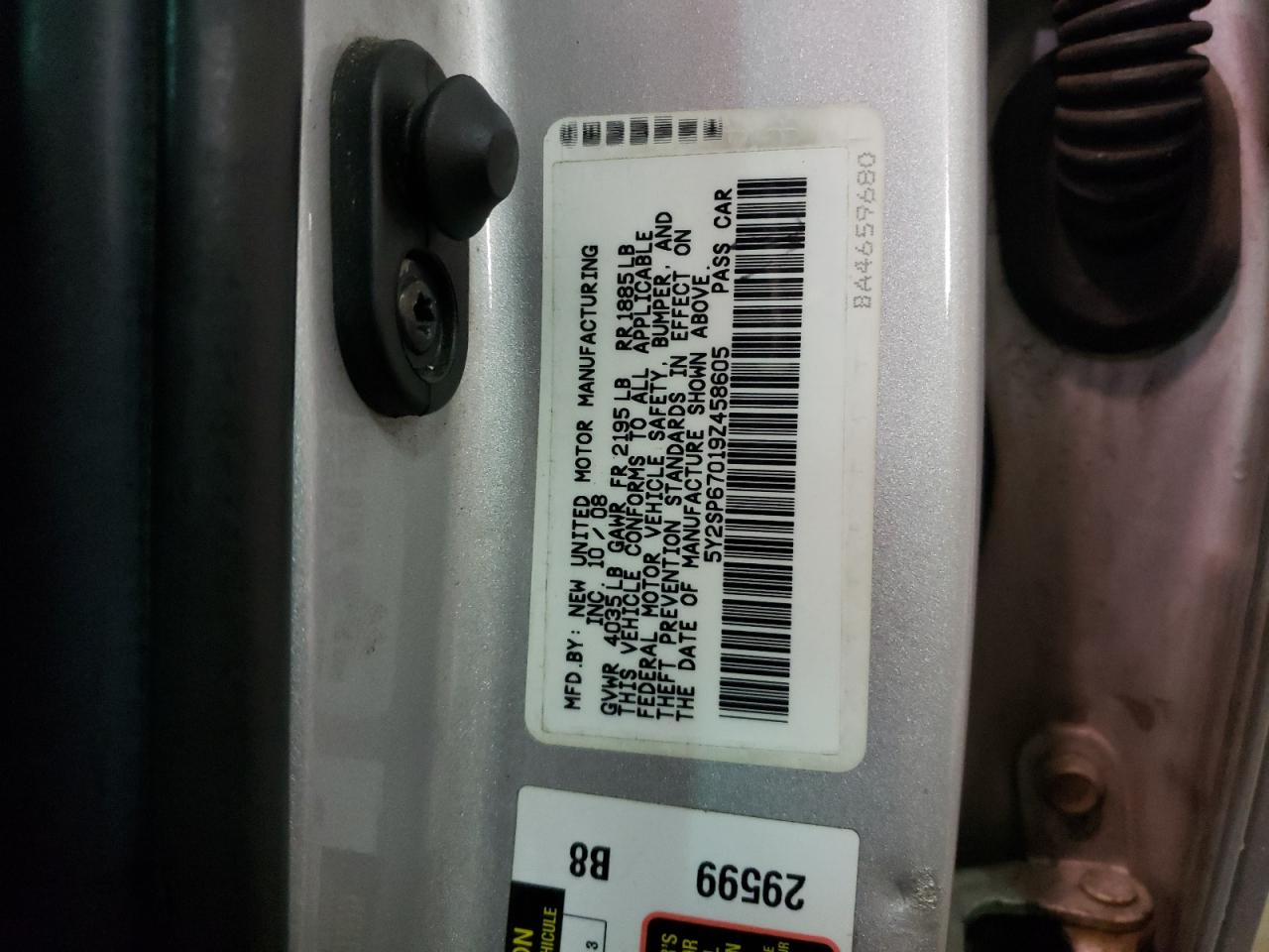 Photo 10 from auction – 2009 PONTIAC VIBE with VIN 5Y2SP67019Z458605