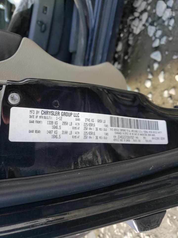 Photo 10 from auction – 2012 DODGE GRAND CARA with VIN 2C4RDGCG7CR247927