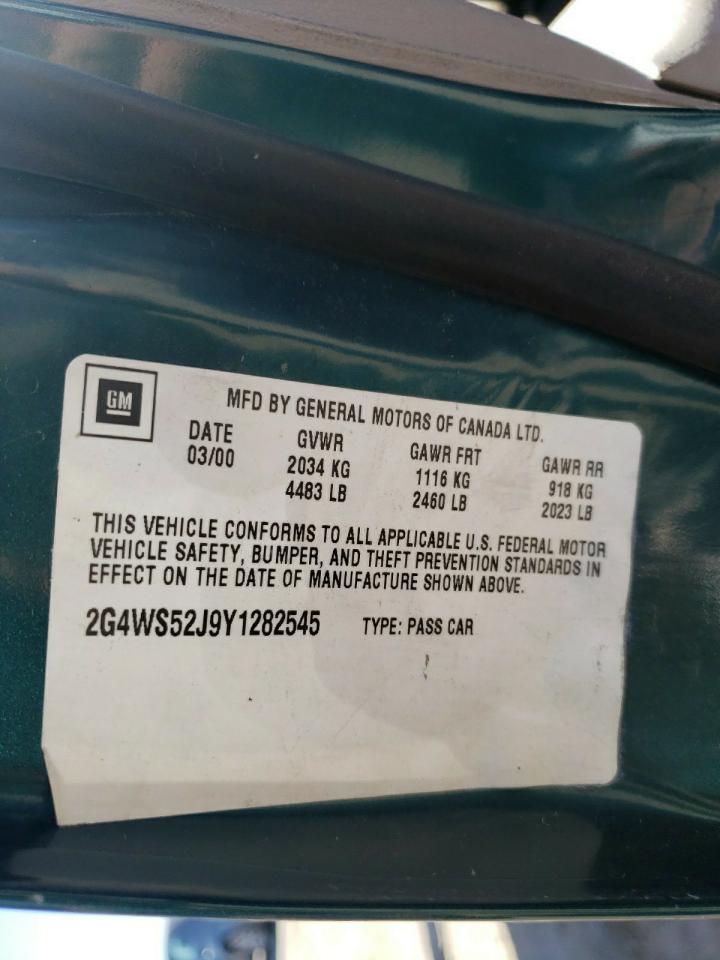 Photo 10 from auction – 2000 BUICK CENTURY CU with VIN 2G4WS52J9Y1282545