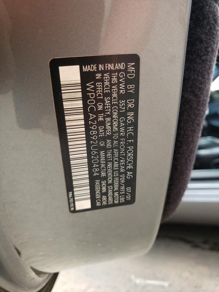Photo 10 from auction – 2002 PORSCHE BOXSTER with VIN WP0CA29892U620484
