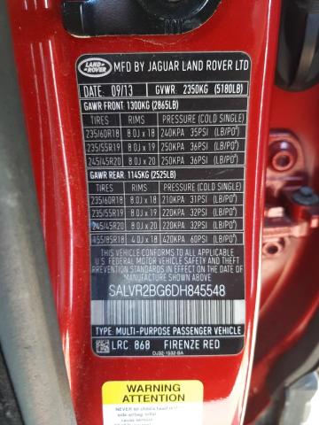 Photo 10 from auction – 2013 LAND ROVER RANGE ROVE with VIN SALVR2BG6DH845548