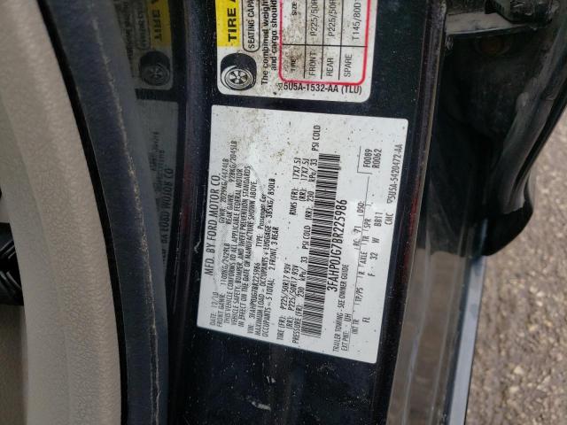 Photo 10 from auction – 2011 FORD FUSION SEL with VIN 3FAHP0JG7BR225986