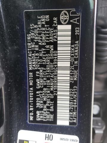 Photo 10 from auction – 2016 TOYOTA COROLLA L with VIN 2T1BURHE9GC499480