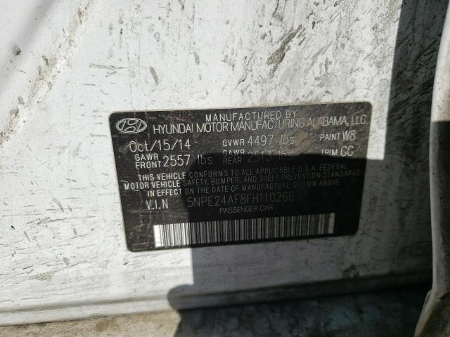 Photo 10 from auction – 2015 HYUNDAI SONATA SE with VIN 5NPE24AF8FH110266