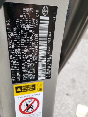 Photo 10 from auction – 2016 TOYOTA CAMRY LE with VIN 4T4BF1FK9GR553286
