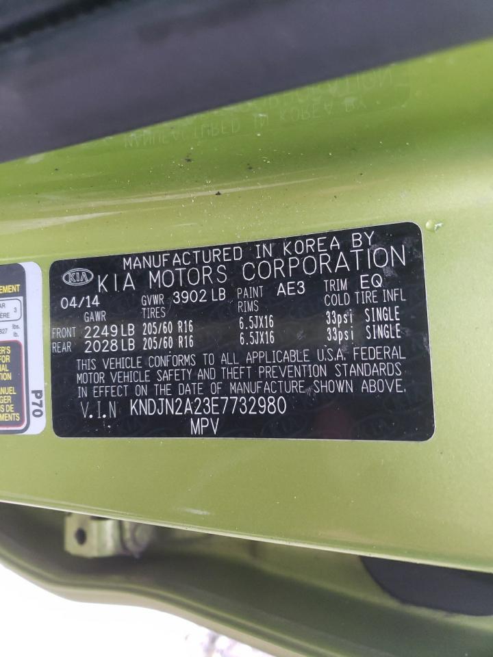 Photo 10 from auction – 2014 KIA SOUL with VIN KNDJN2A23E7732980