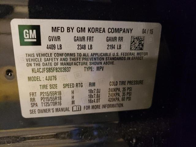 Photo 10 from auction – 2015 BUICK ENCORE CON with VIN KL4CJFSB5FB203937
