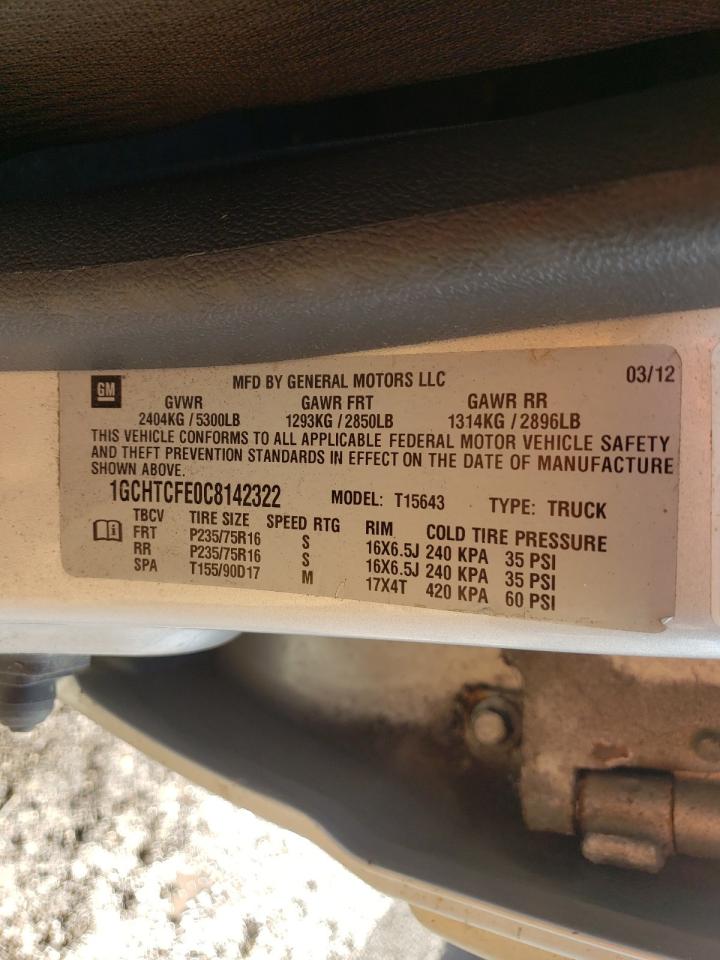 Photo 10 from auction – 2012 CHEVROLET COLORADO L with VIN 1GCHTCFE0C8142322
