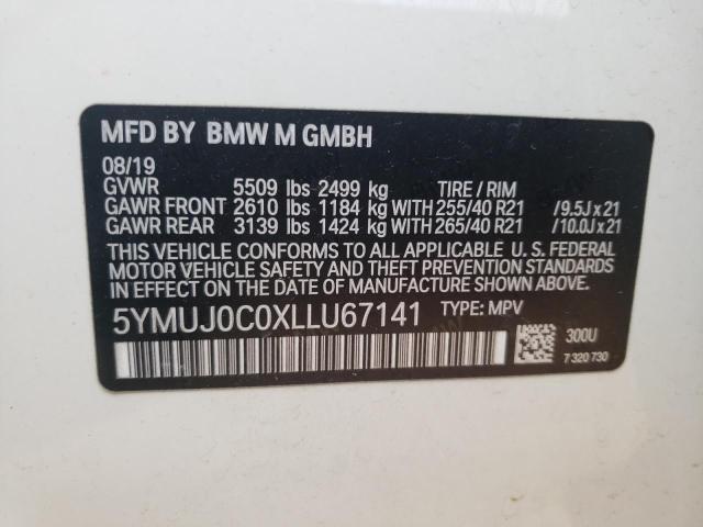 Photo 10 from auction – 2020 BMW X4 M COMPE with VIN 5YMUJ0C0XLLU67141