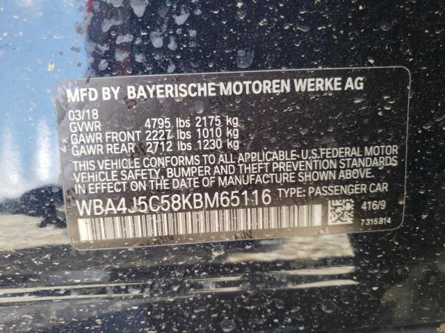 Photo 10 from auction – 2019 BMW 440I GRAN with VIN WBA4J5C58KBM65116