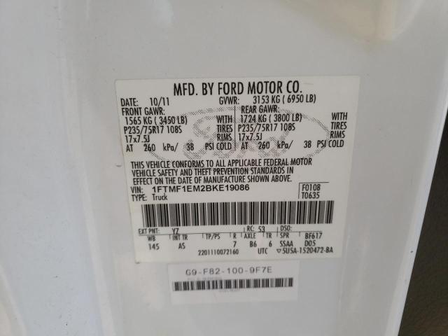 Photo 10 from auction – 2011 FORD F150 with VIN 1FTMF1EM2BKE19086