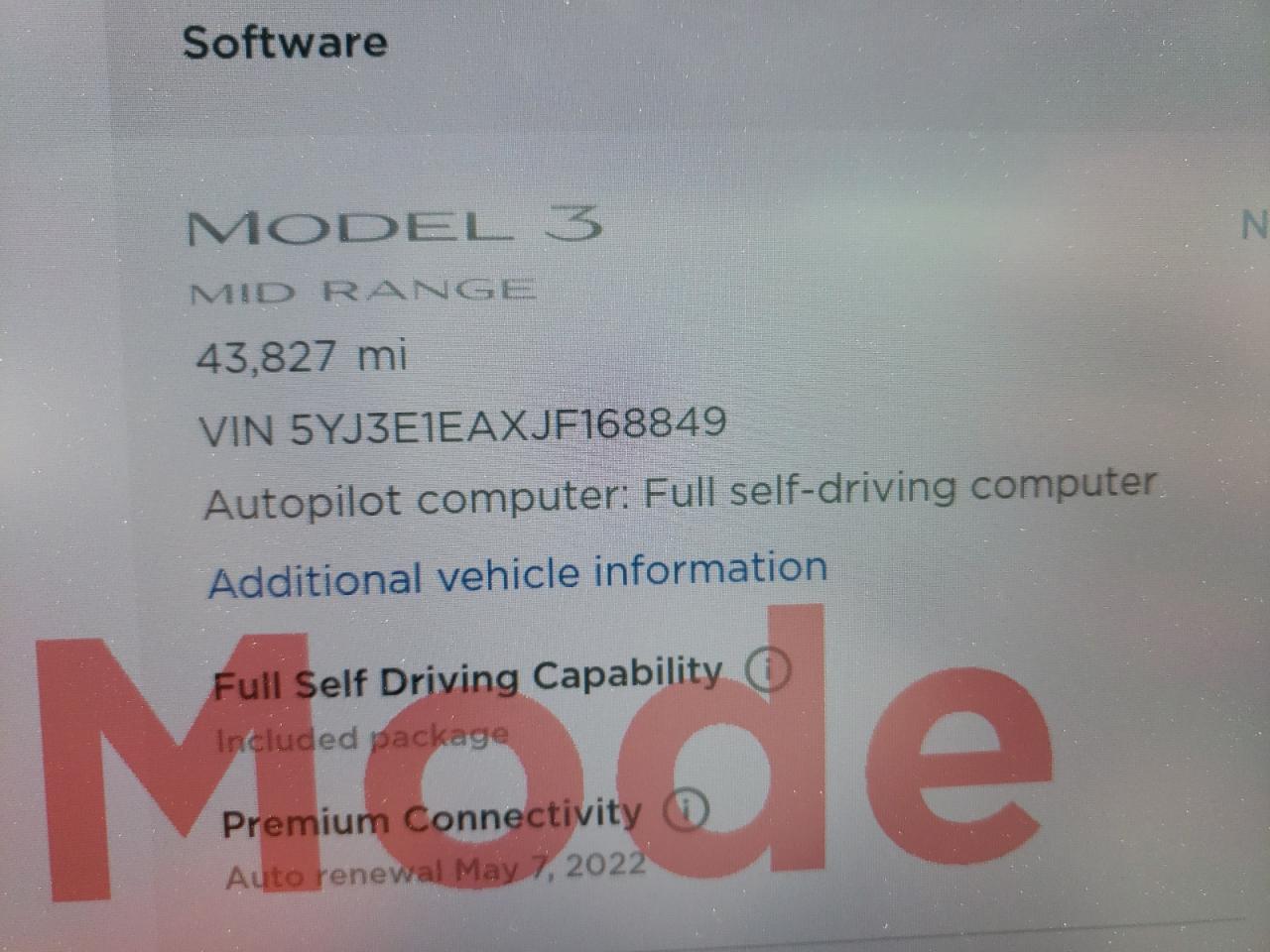 Photo 8 from auction – 2018 TESLA MODEL 3 with VIN 5YJ3E1EAXJF168849