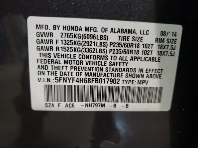 Photo 10 from auction – 2015 HONDA PILOT EXL with VIN 5FNYF4H68FB017902