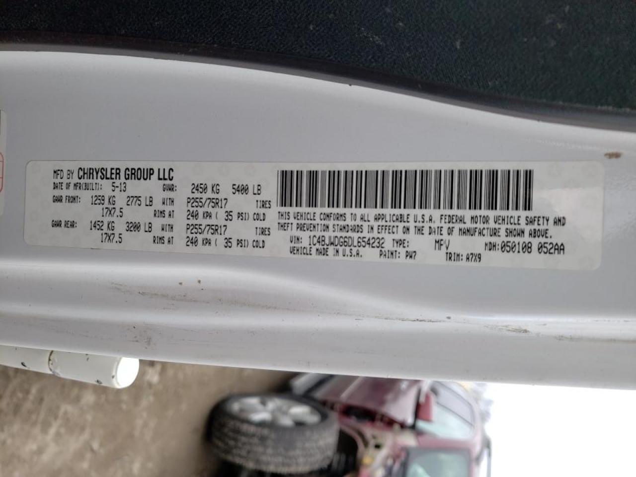 Photo 10 from auction – 2013 JEEP WRANGLER U with VIN 1C4BJWDG6DL654232