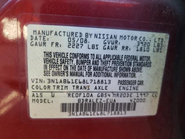 Photo 10 from auction – 2008 NISSAN SENTRA 2.0 with VIN 3N1AB61E68L718813