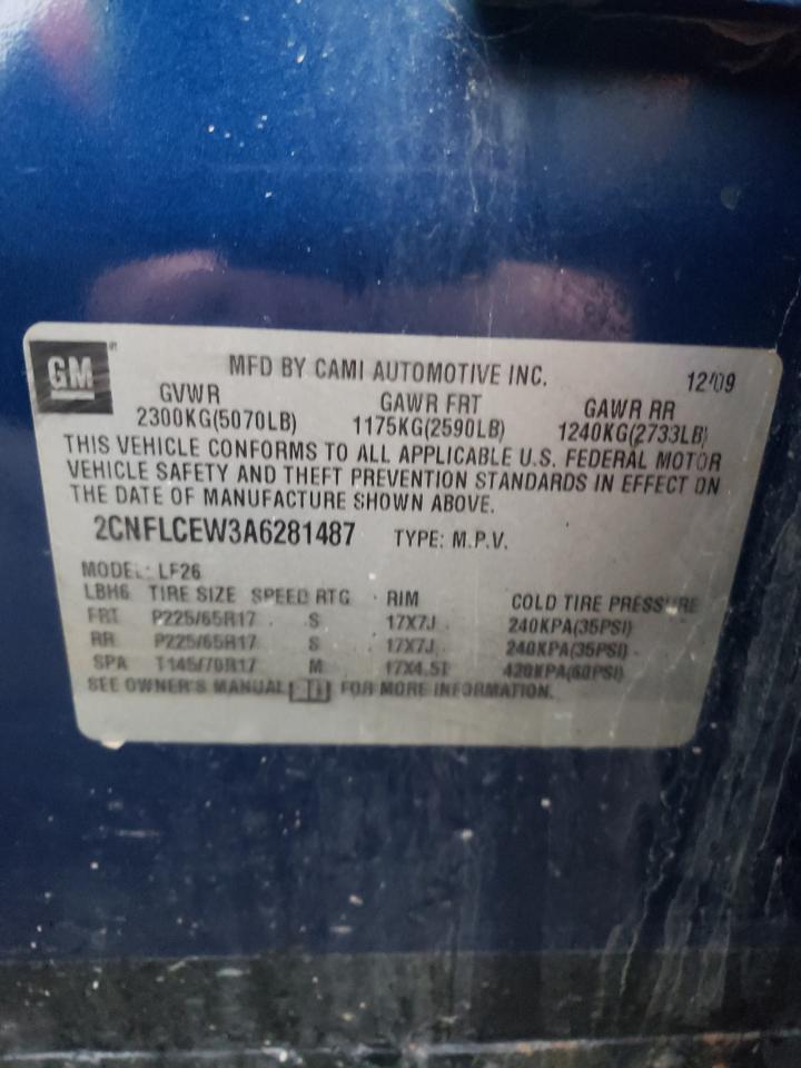 Photo 10 from auction – 2010 CHEVROLET EQUINOX LS with VIN 2CNFLCEW3A6281487