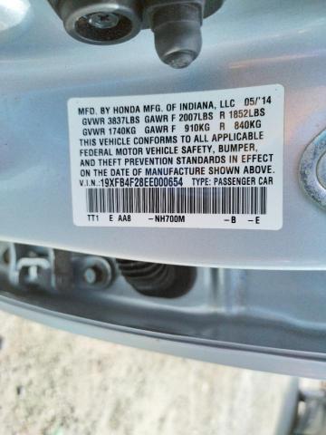 Photo 10 from auction – 2014 HONDA CIVIC HYBR with VIN 19XFB4F28EE000654