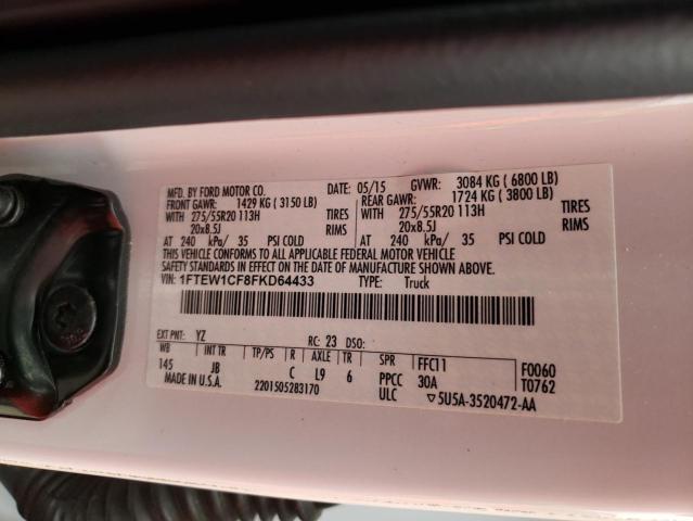 Photo 10 from auction – 2015 FORD F150 SUPER with VIN 1FTEW1CF8FKD64433