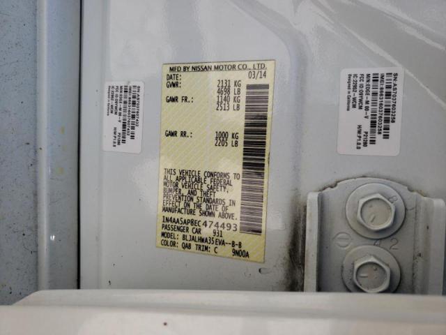 Photo 10 from auction – 2014 NISSAN MAXIMA S with VIN 1N4AA5AP8EC474493