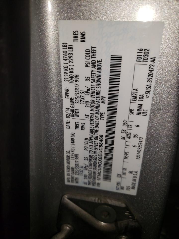 Photo 10 from auction – 2014 FORD ESCAPE SE with VIN 1FMCU9GX0EUC68468