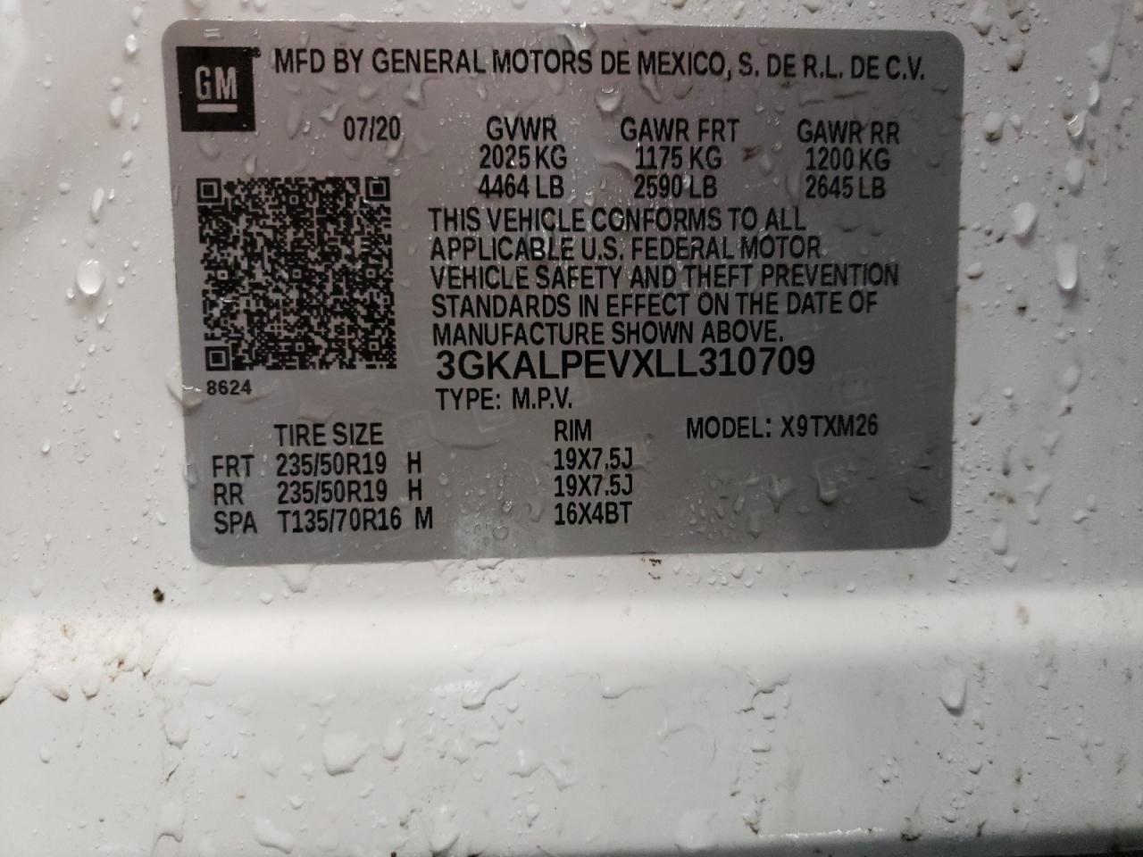 Photo 10 from auction – 2020 GMC TERRAIN SL with VIN 3GKALPEVXLL310709